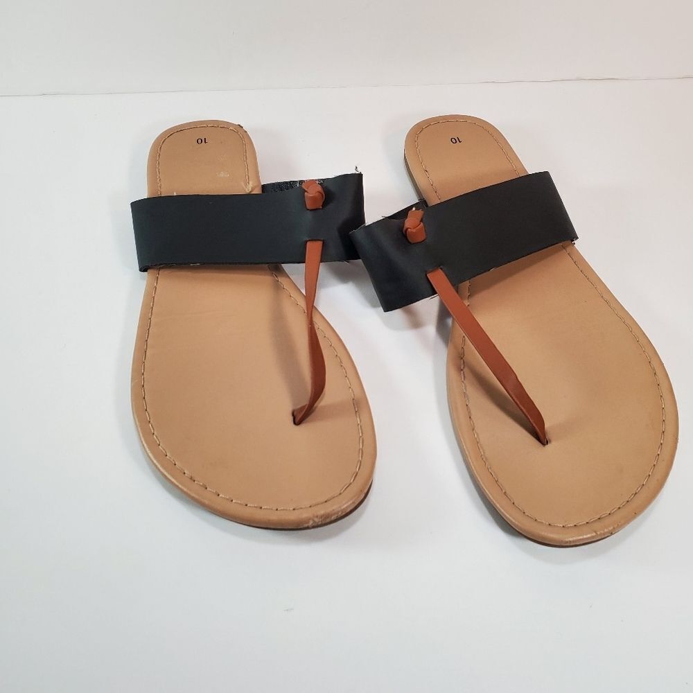 Cute black slip on sandals